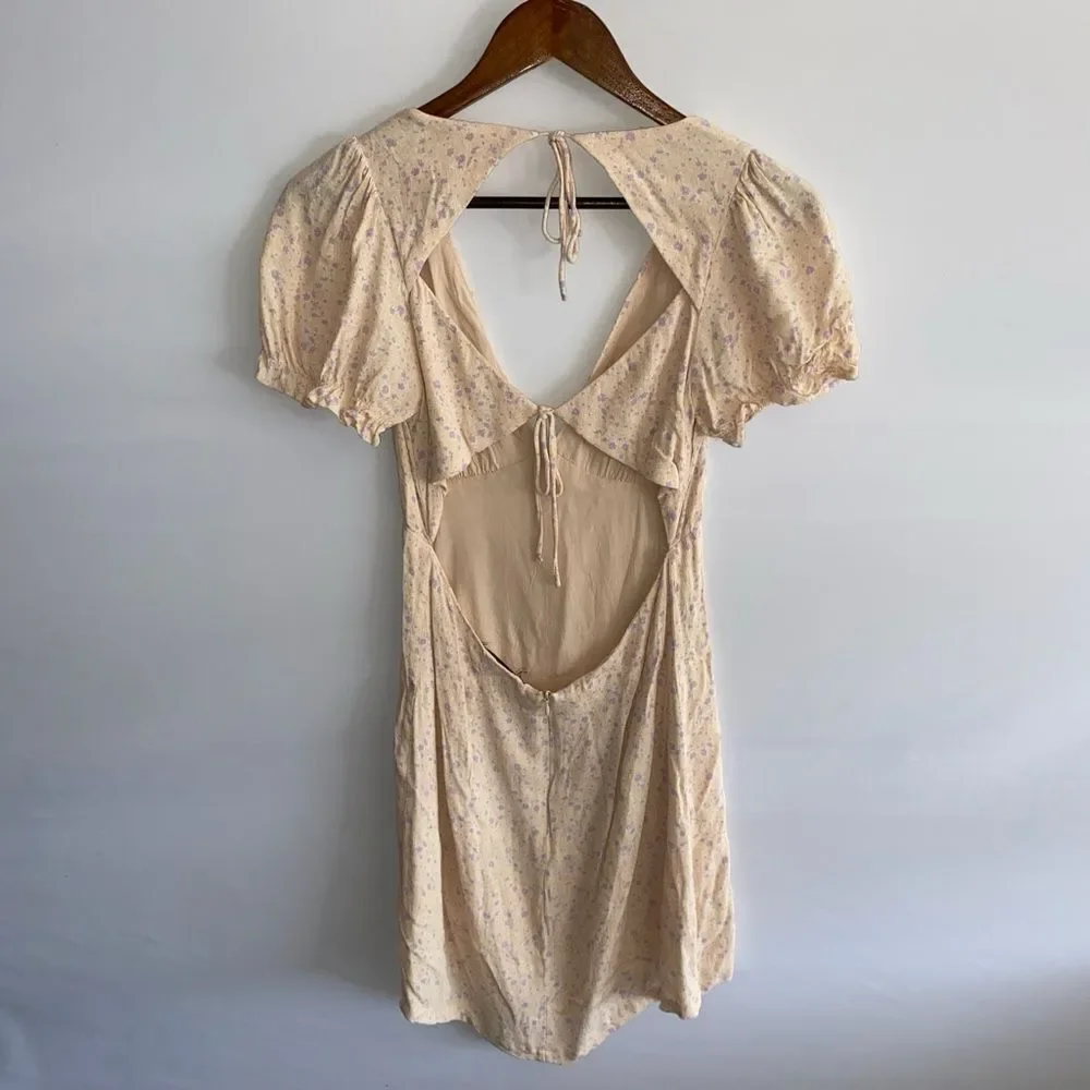 Sophie Rue Revolve Peachy Pink Floral Dress Open Back